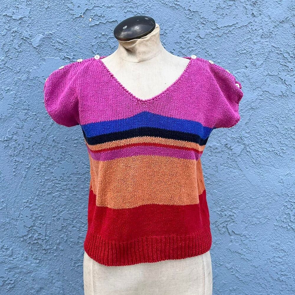 80s sweater short sleeve by Liz Claiborne Women's medium
